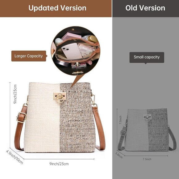 KALIDI Crossbody Purses for Women Vegan Leather Bucket Bag Fashion Ladies Crossb - Picture 4 of 9